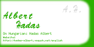 albert hadas business card